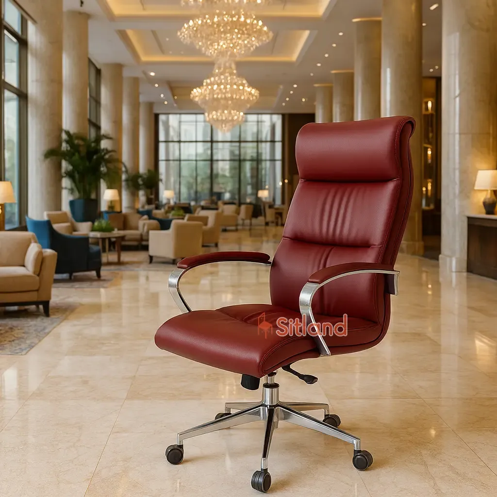 صندلی کامپیوترچرمی 4330 | دارای تنظیم ارتفاع و زاویه | تنوع رنگی بالا | فریم و پایه فلزی |گارانتی3ساله از فروشگاه سیتلند