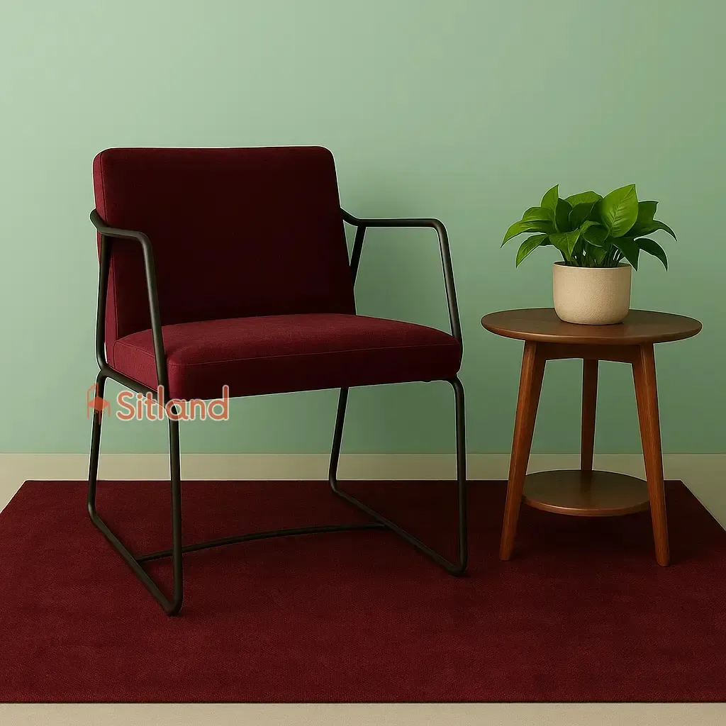 مبل مینیمال تک نفره سالید با فریم فلزی | قابل سفارش با روکش چرم یا مخمل در رنگبندی متنوع | با گارانتی3ساله در فروشگاه سیتلند