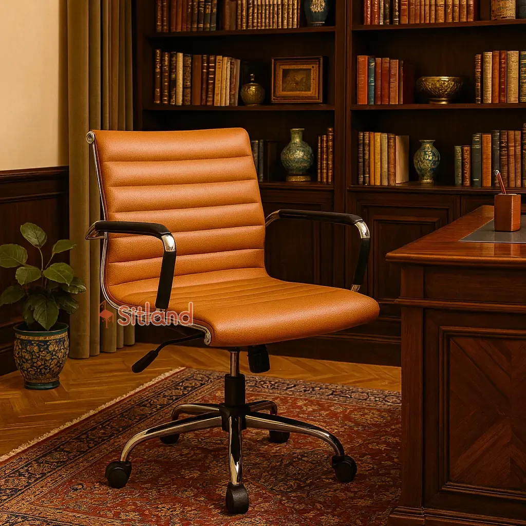 صندلی کامپیوتر 7210 | قابل سفارش با روکش پارچه یا چرم، با تنوع رنگی بالا | قابلیت تنظیم ارتفاع و زاویه | گارانتی 3ساله در سیتلند