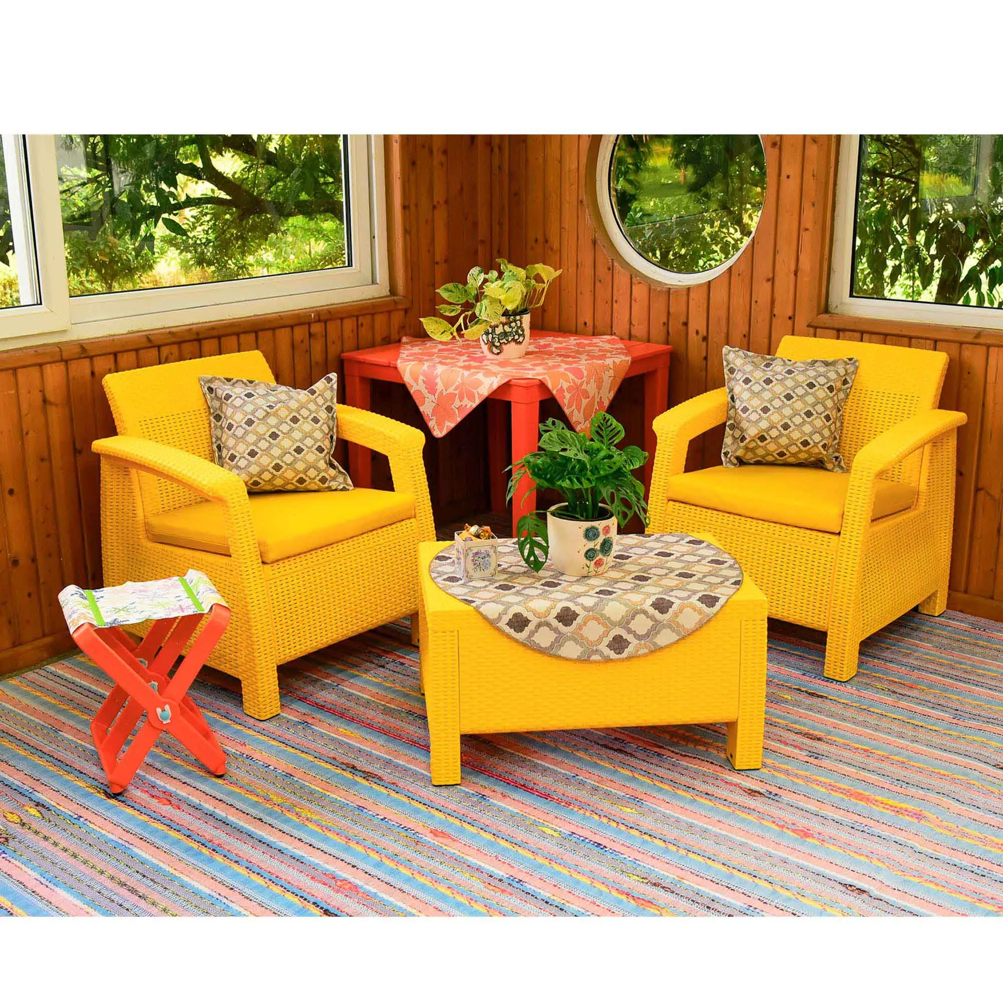 ست مبلمان حصیری بابل کارپت | در رنگ‌های متنوع | مقاوم در برابر رطوبت و آفتاب | مناسب فضای باز و خانه | فروشگاه سیتلند