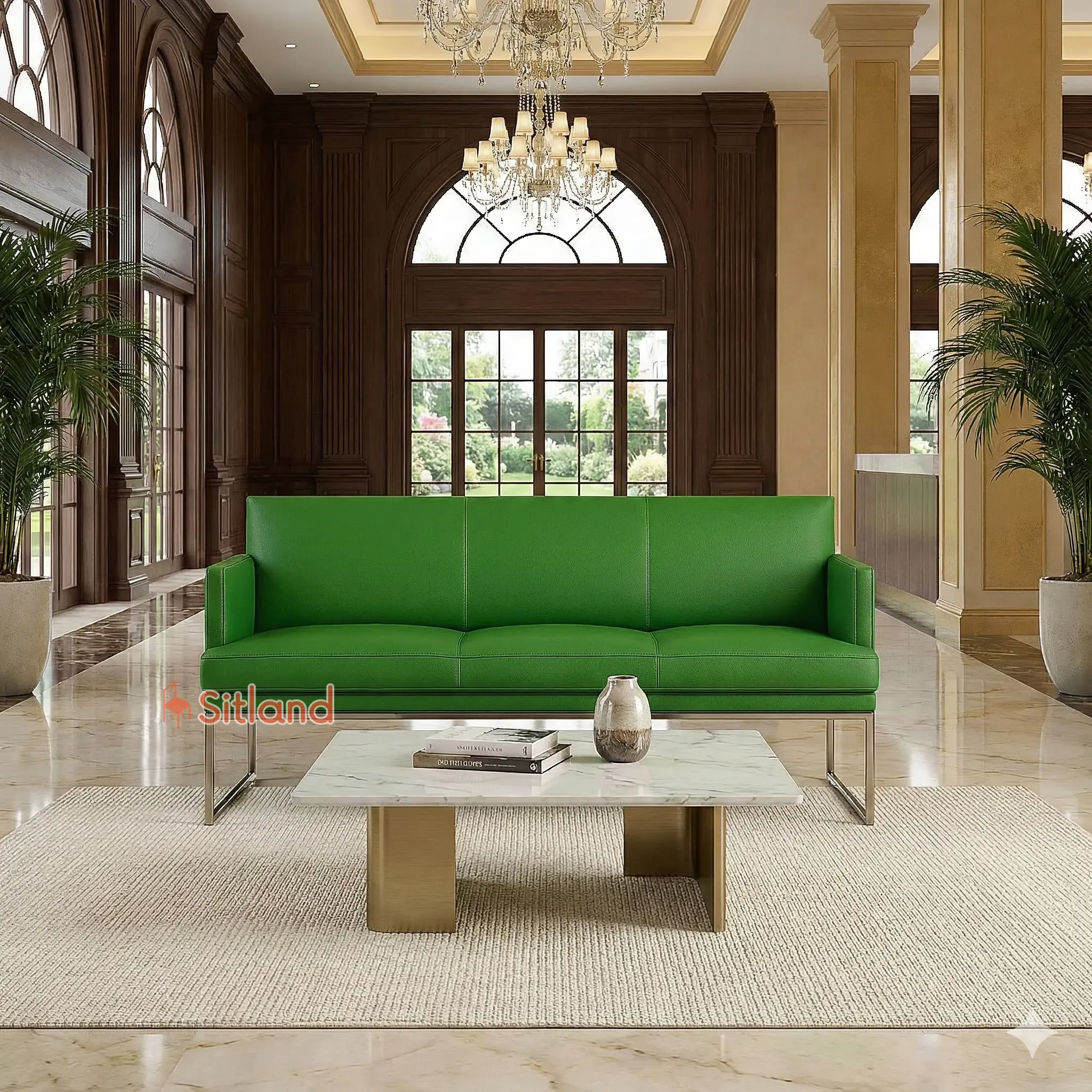 بهترین مبل مینیمال 3نفره | روکش چرم،رنگبندی متنوع | فریم فلزی | قابلیت ست شدن با مبل تک نفره و دونفره کامفورت | گارانتی3ساله سیتلند