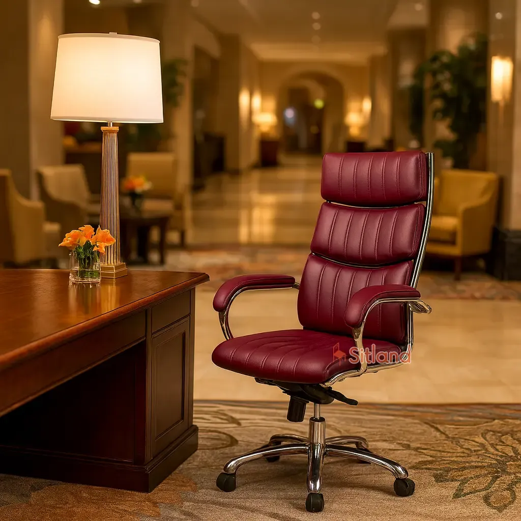 خرید بهترین صندلی کامپیوتر طبی و ارگونومیک | دارای تنوع رنگی با روکش چرم | گارانتی3ساله | مکانیزم سینکرون چهارحالته | فروشگاه سیتلند