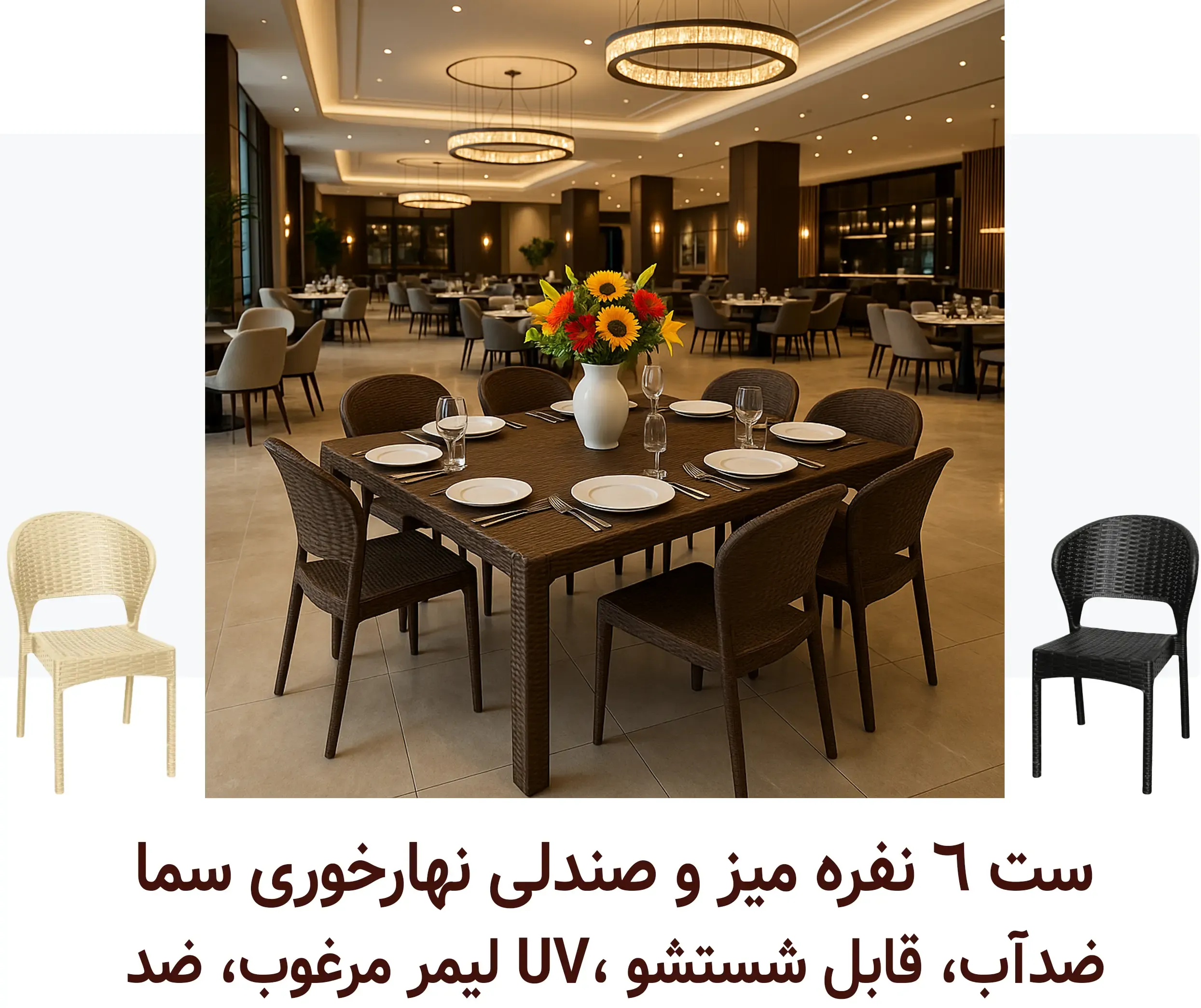 میز و صندلی پلاستیکی کاربردی برای فضای باز و حیاط
