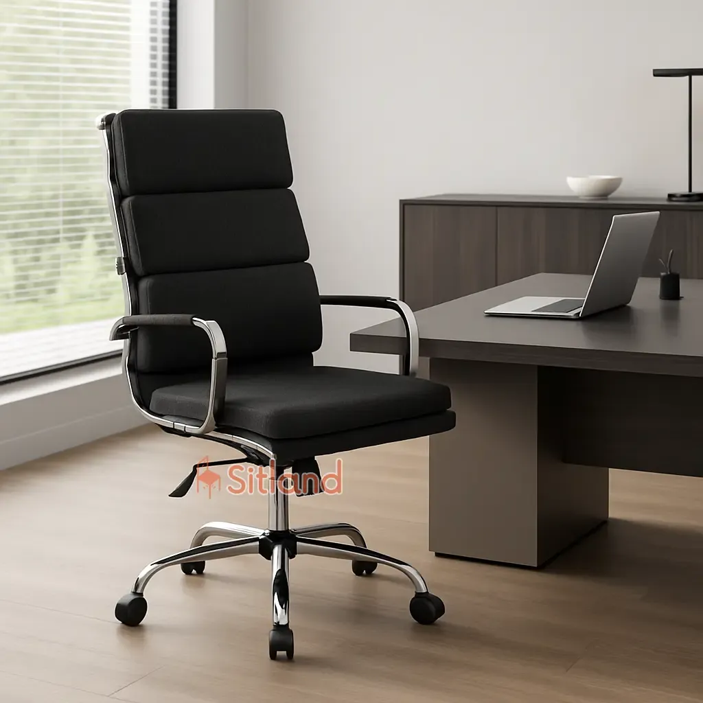 صندلی کامپیوتر طبی 7330 | صندلی چرخدار پشتی بلند با جک تنظیم ارتفاع و زاویه | قابل سفارس با پارچه و چرم با رنگ‌های متنوع | گارانتی3ساله در سیتلند