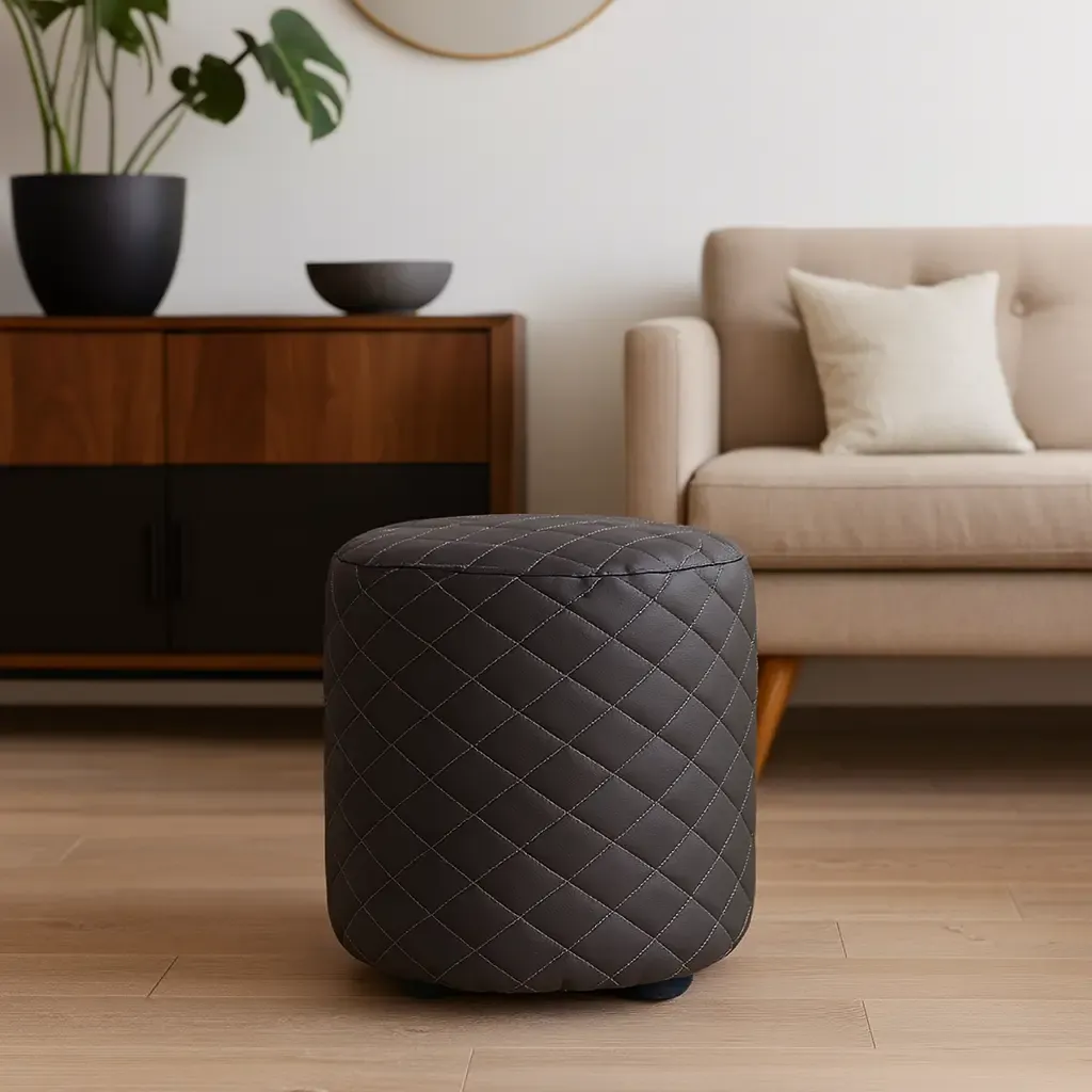 صندلی پاف بابل کارپت |‌ با روکش چرم | در رنگ‌بندی متنوع و شاد | فروشگاه آلاین سیتلند