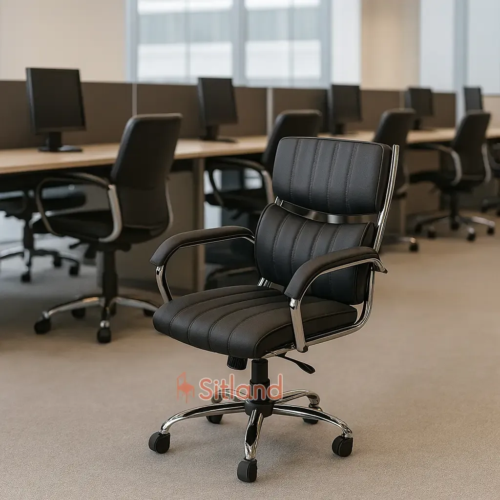 صندلی کامپیوتر 5235 | صندلی چرخدار با جک تنظیم ارتفاع | مکانیزم تنظیم زاویه سینکرون، قفل‌شونده در چند حالت | گارانتی3ساله سیتلند