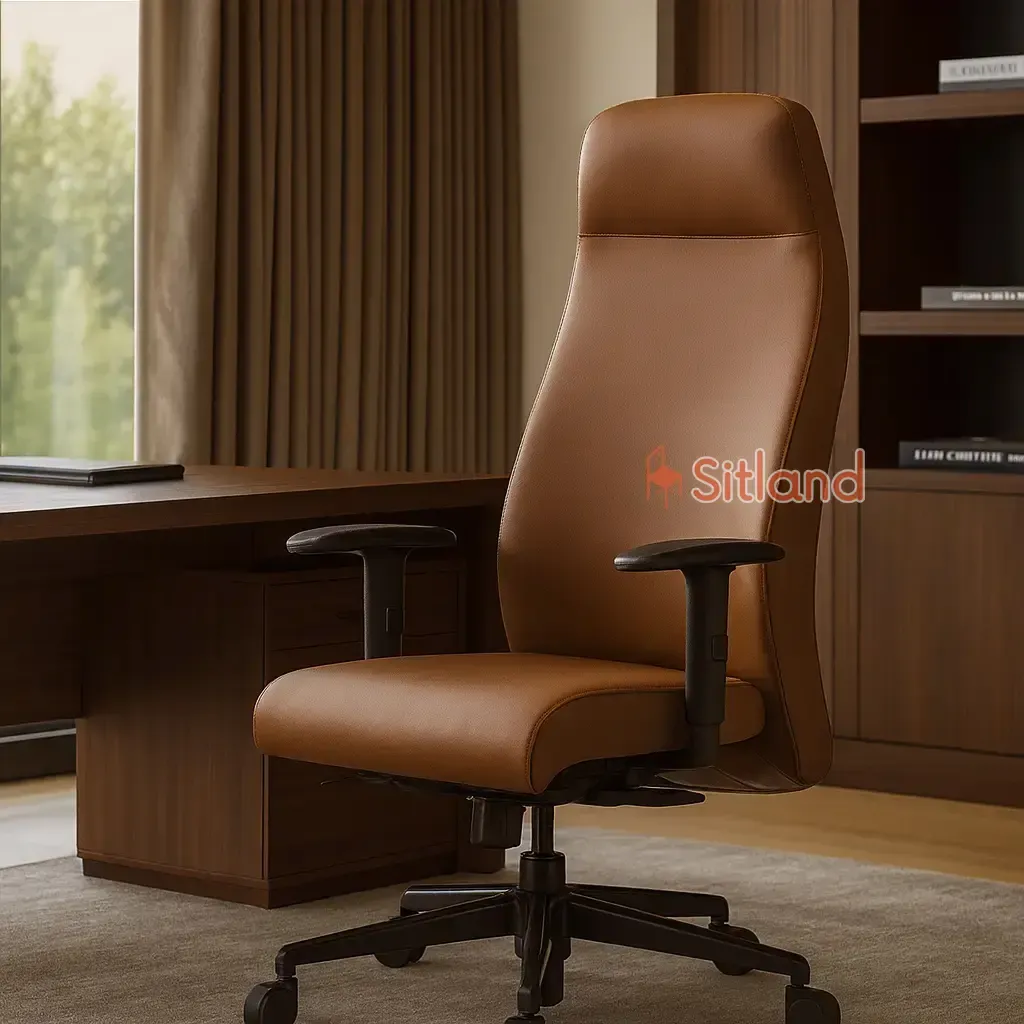 صندلی مدیریت M410 | جنس روکش: چرم درجه‌یک یا پارچه‌ی تنفسی | مطابق اصول ارگونومیک برای استفاده طولانی‌مدت | فروشگاه سیتلند