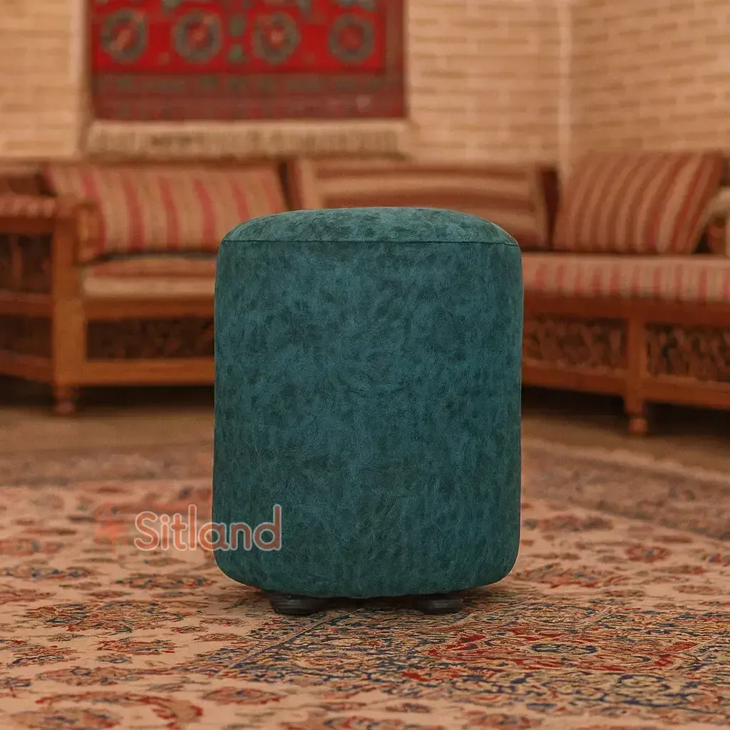 پاف پایه دار پارچه ای ساده سایز 48×38 سانتی‌متر | کاربرد: خانگی، اداری، پذیرایی، اتاق خواب،جلومبلی | فروشگاه سیتلند