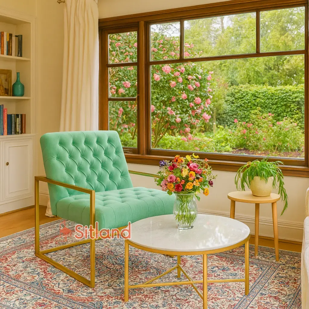 بهترین مبل مینیمال یکنفره | فریم فلزی رنگ کروم | پشتی: فوم ممول،روکش مخملی با رنگ بندی | گارانتی3ساله در سیتلند