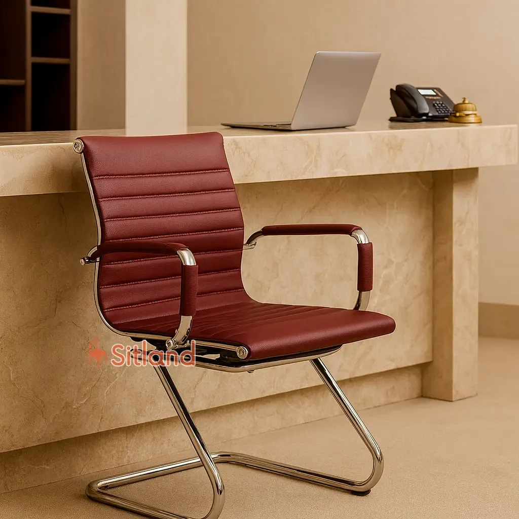 صندلی کنفرانس 7110 | بهترین صندلی انتظار با پشتی  کوتاه | قابل سفارش با روکش چرم یا پارچه و در رنگ‌های متنوع | گارانتی3ساله سیتلند