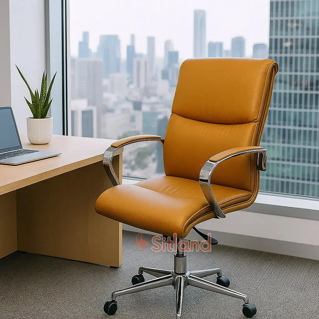 صندلی اداری چرخدار armonia4230 | دارای جک تنظیم ارتفاع | دارای گارانتی 36 ماهه | جنس پایه/جنس فریم پشتی: فلز | سیتلند