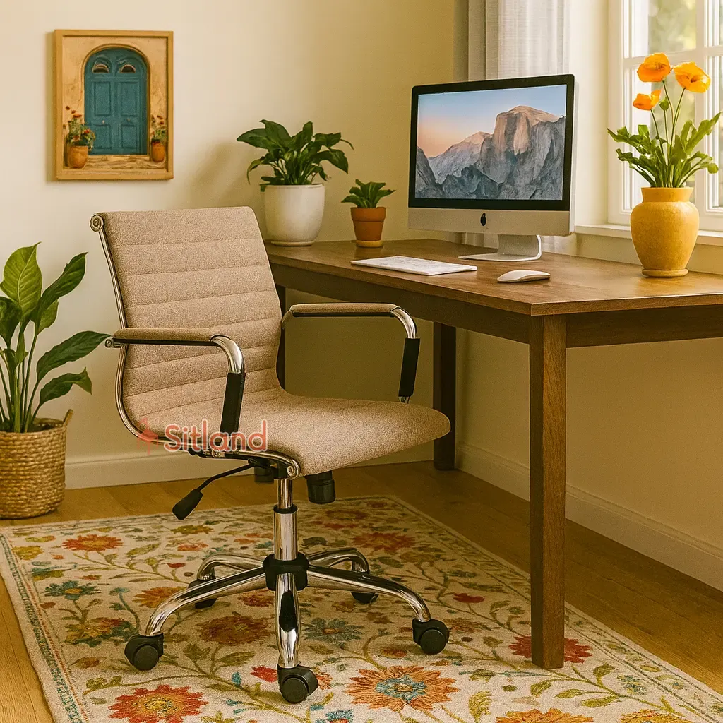 صندلی کامپیوتر 7210 | قابل سفارش با روکش پارچه یا چرم، با تنوع رنگی بالا | قابلیت تنظیم ارتفاع و زاویه | گارانتی 3ساله در سیتلند