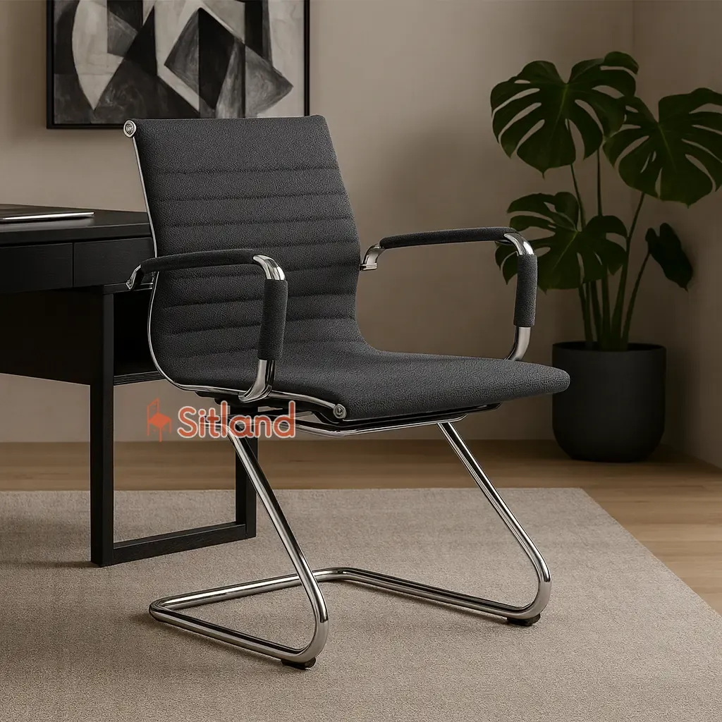 صندلی کنفرانس 7110 | بهترین صندلی انتظار با پشتی  کوتاه | قابل سفارش با روکش چرم یا پارچه و در رنگ‌های متنوع | گارانتی3ساله سیتلند