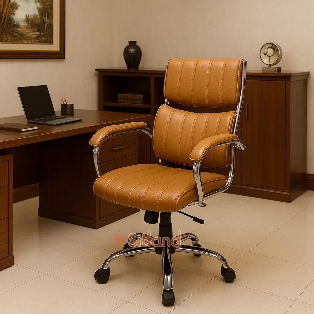 صندلی کامپیوتر 5235 | صندلی چرخدار با جک تنظیم ارتفاع | مکانیزم تنظیم زاویه سینکرون، قفل‌شونده در چند حالت | گارانتی3ساله سیتلند