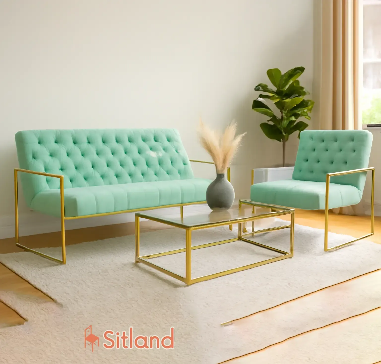 بهترین مبل مینیمال یکنفره | فریم فلزی رنگ کروم | پشتی: فوم ممول،روکش مخملی با رنگ بندی | گارانتی3ساله در سیتلند