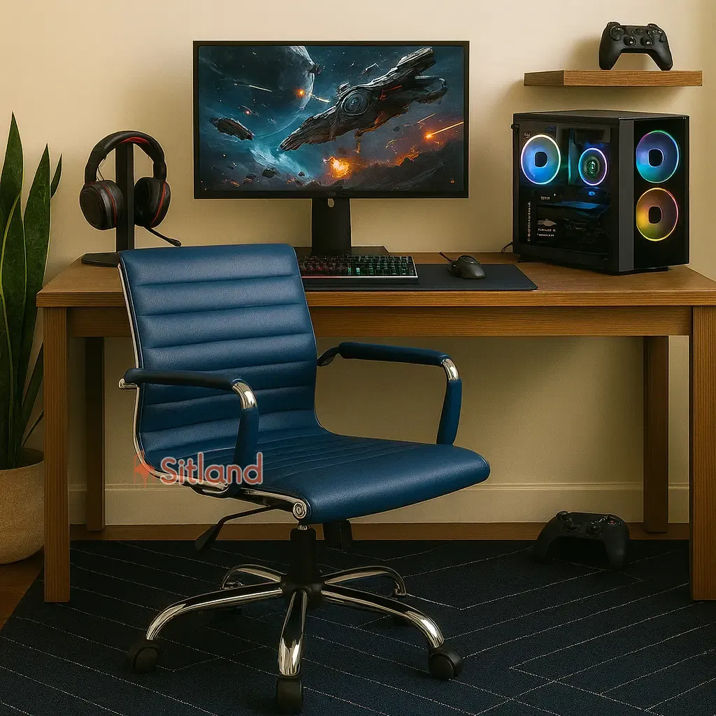 صندلی کامپیوتر 7210 | قابل سفارش با روکش پارچه یا چرم، با تنوع رنگی بالا | قابلیت تنظیم ارتفاع و زاویه | گارانتی 3ساله در سیتلند