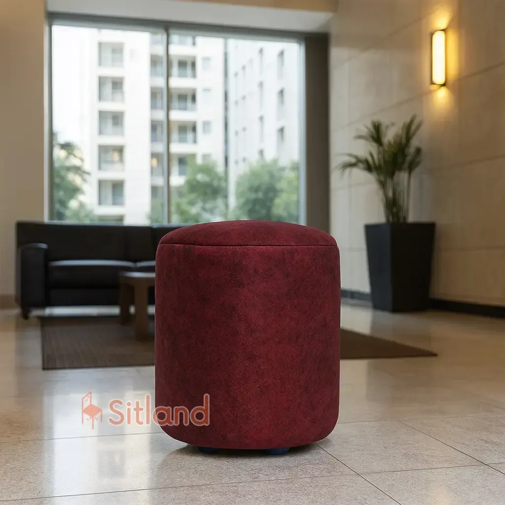 پاف پایه دار پارچه ای ساده سایز 48×38 سانتی‌متر | کاربرد: خانگی، اداری، پذیرایی، اتاق خواب،جلومبلی | فروشگاه سیتلند