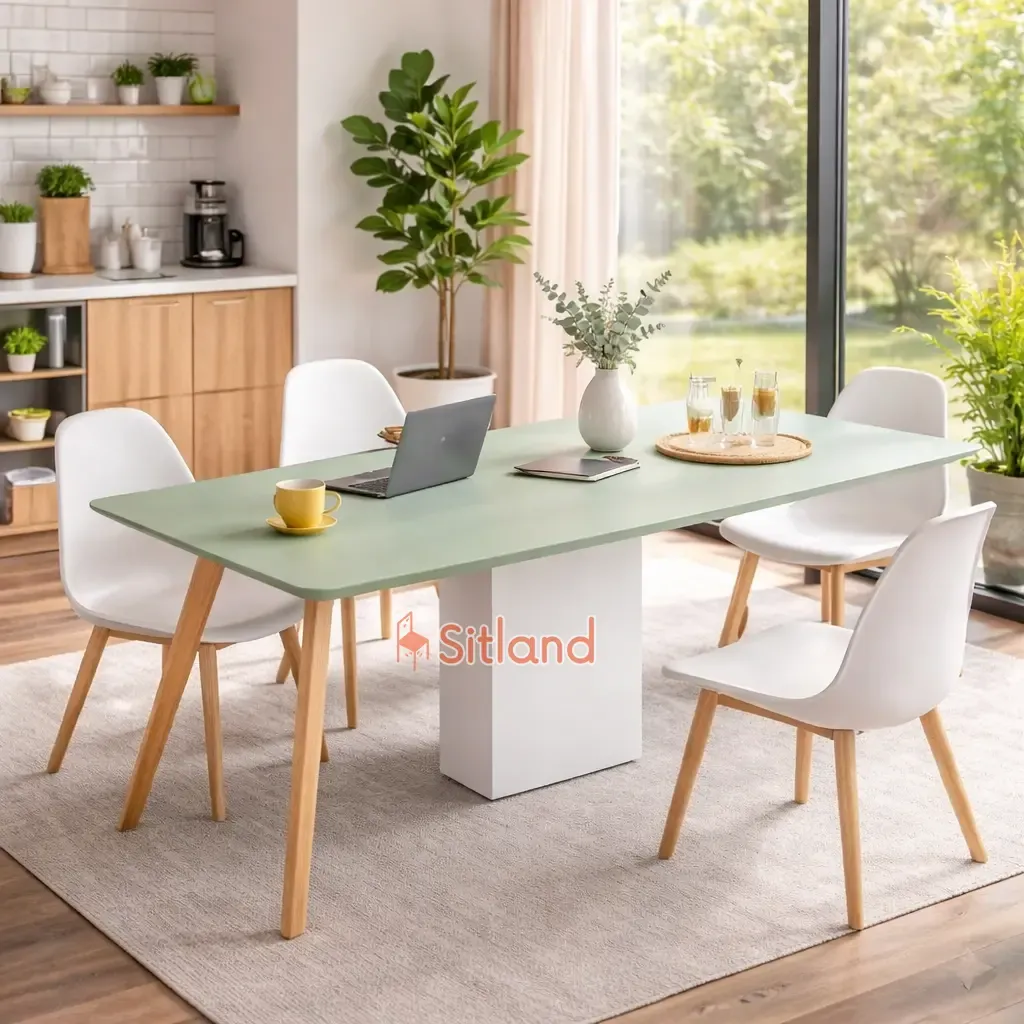 میز کنفرانس MDF | میز اداری با رنگ بندی متنوع  | میز گروهی شیک با طرح‌های متنوع | میز اداری کنفرانس با پایه چوب راش