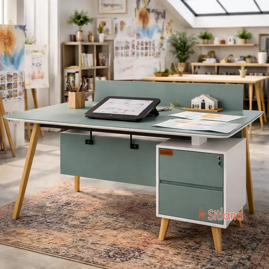 بهترین میز کامپیوترMDF و چوب راش | میز اداری دارای فایل و پنل | خرید قسطی | در دونوع MDF تیپ AوB | رنگ‌بندی متنوع | گارانتی 3ساله سیتلند