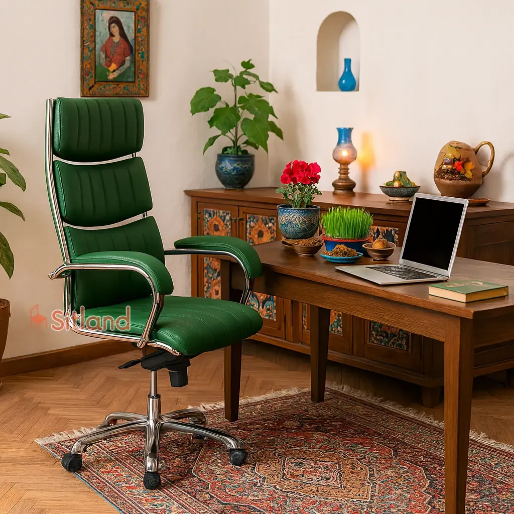 خرید بهترین صندلی کامپیوتر طبی و ارگونومیک | دارای تنوع رنگی با روکش چرم | گارانتی3ساله | مکانیزم سینکرون چهارحالته | فروشگاه سیتلند
