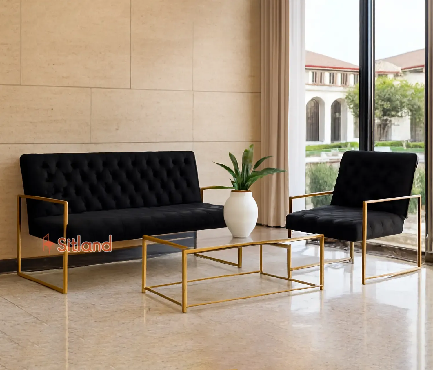 بهترین مبل مینیمال دونفره | روکش مخملی با فریم فلزی | رنگ‌بندی متنوع | با لمسه و بدون لمسه |قابل ست شدن با مبل تک نفره لانژ در سیتلند