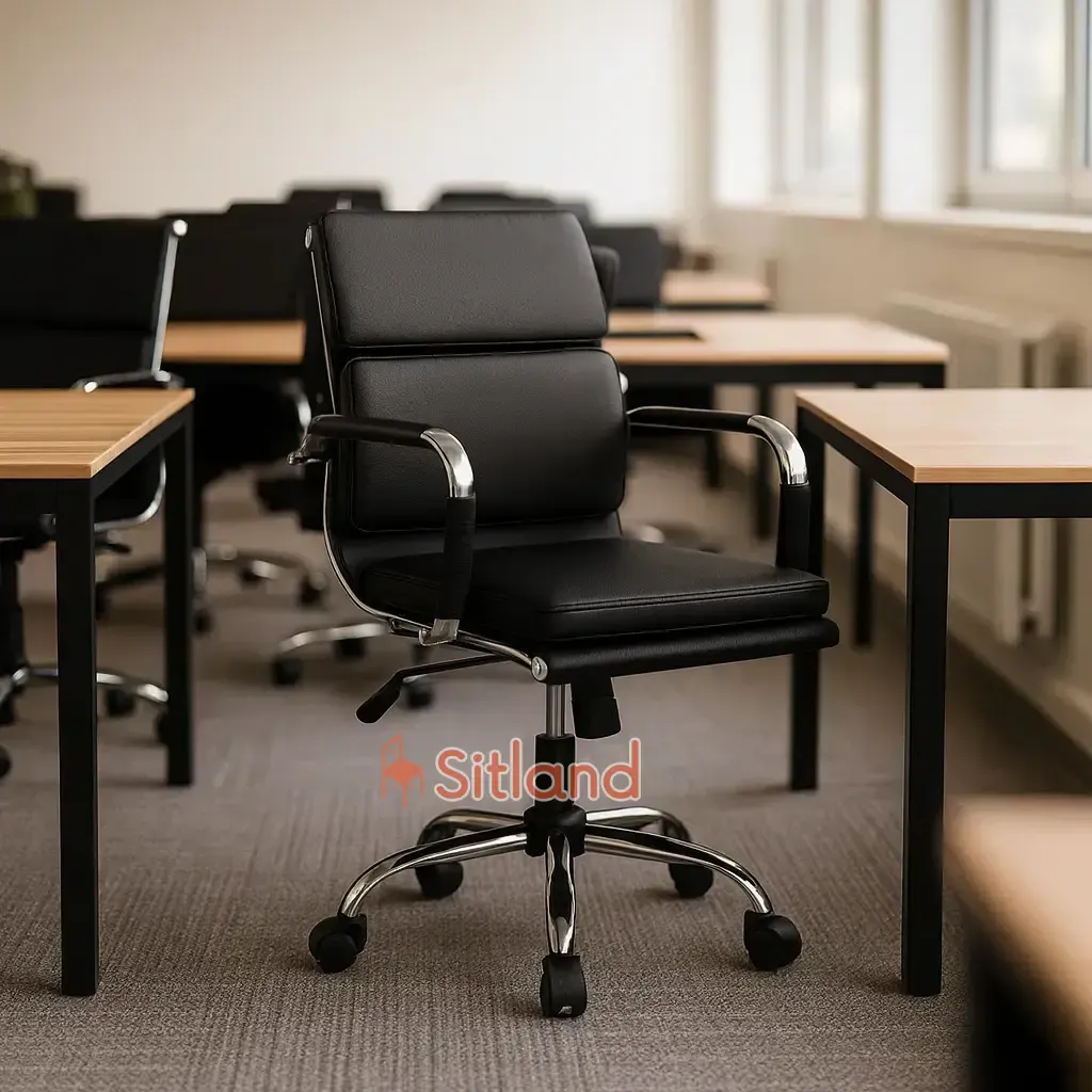 صندلی کامپیوتر7230 | صندلی چرخدار با جک تنظیم ارتفاع و مکانیزم تنظیم زاویه | قابل سفارش با پارچه یا چرم | دارای رنگ بندی و گارانتی در فروشگاه سیتلند