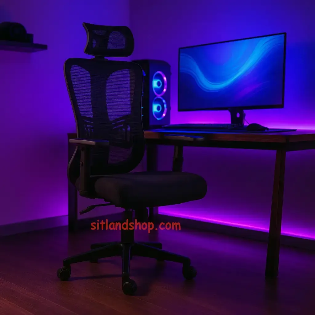 صندلی اداری m540 | قابلیت تنظیم زاویه پشتی،ارتفاع،عمق نشیمنگاه،ارتفاع دستهها | پشتی توری و ارگونومیک | سیتلند