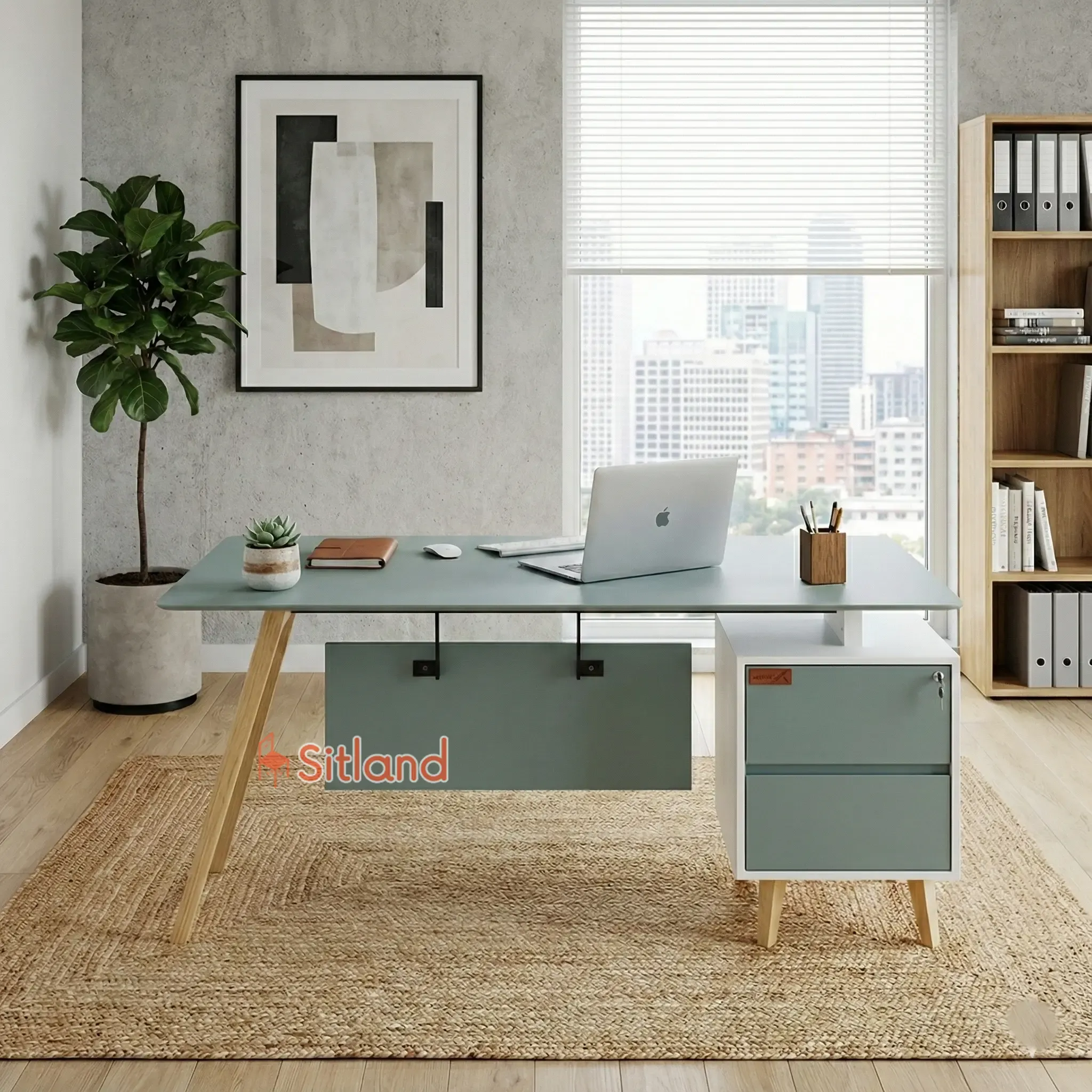 بهترین میز کامپیوترMDF و چوب راش | میز اداری دارای فایل و پنل | خرید قسطی | در دونوع MDF تیپ AوB | رنگ‌بندی متنوع | گارانتی 3ساله سیتلند