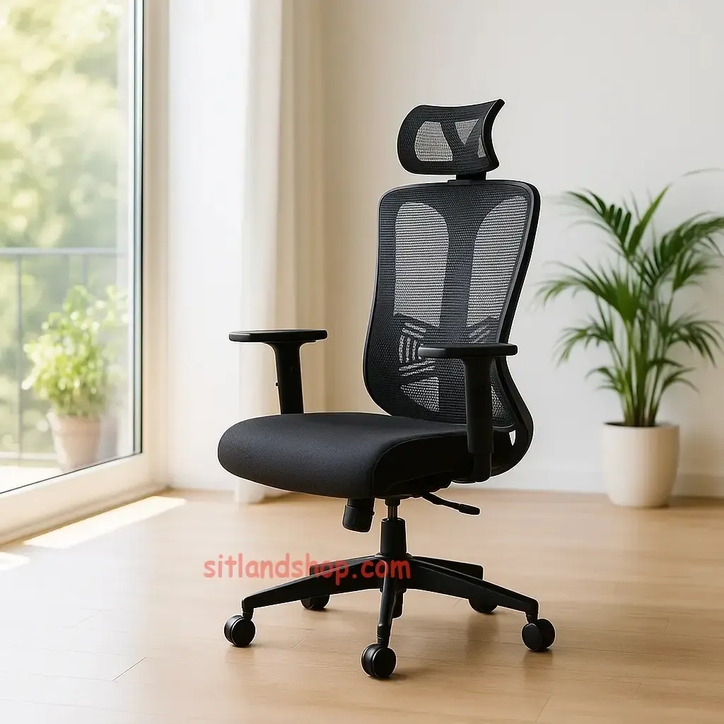 صندلی اداری m540 | قابلیت تنظیم زاویه پشتی،ارتفاع،عمق نشیمنگاه،ارتفاع دستهها | پشتی توری و ارگونومیک | سیتلند