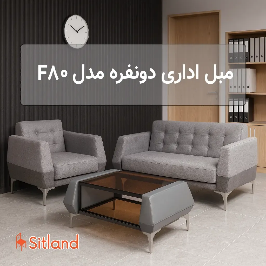 خرید مبل اداری دونفره F80 | قابل سفارش با روکش چرم یا پارچه | 52 رنگ متنوع | بسیار شیک و مدرن | همراه با گارانتی در فروشگاه سیتلند