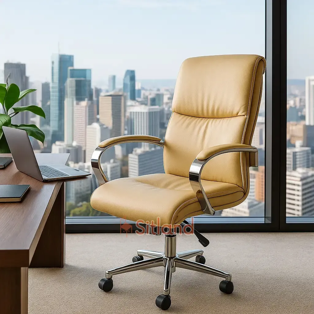 صندلی اداری چرخدار armonia4230 | دارای جک تنظیم ارتفاع | دارای گارانتی 36 ماهه | جنس پایه/جنس فریم پشتی: فلز | سیتلند