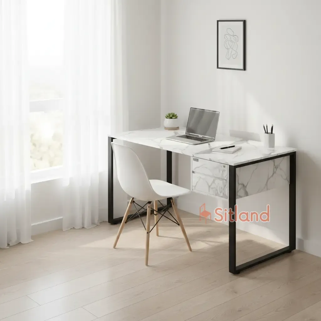 بهترین میز تحریر با کشو | میز مطالعه با رنگ بندی | میزاداری MDF | میز تحریر mdf و پایه فلزی |خرید میز مطالعه قسطی