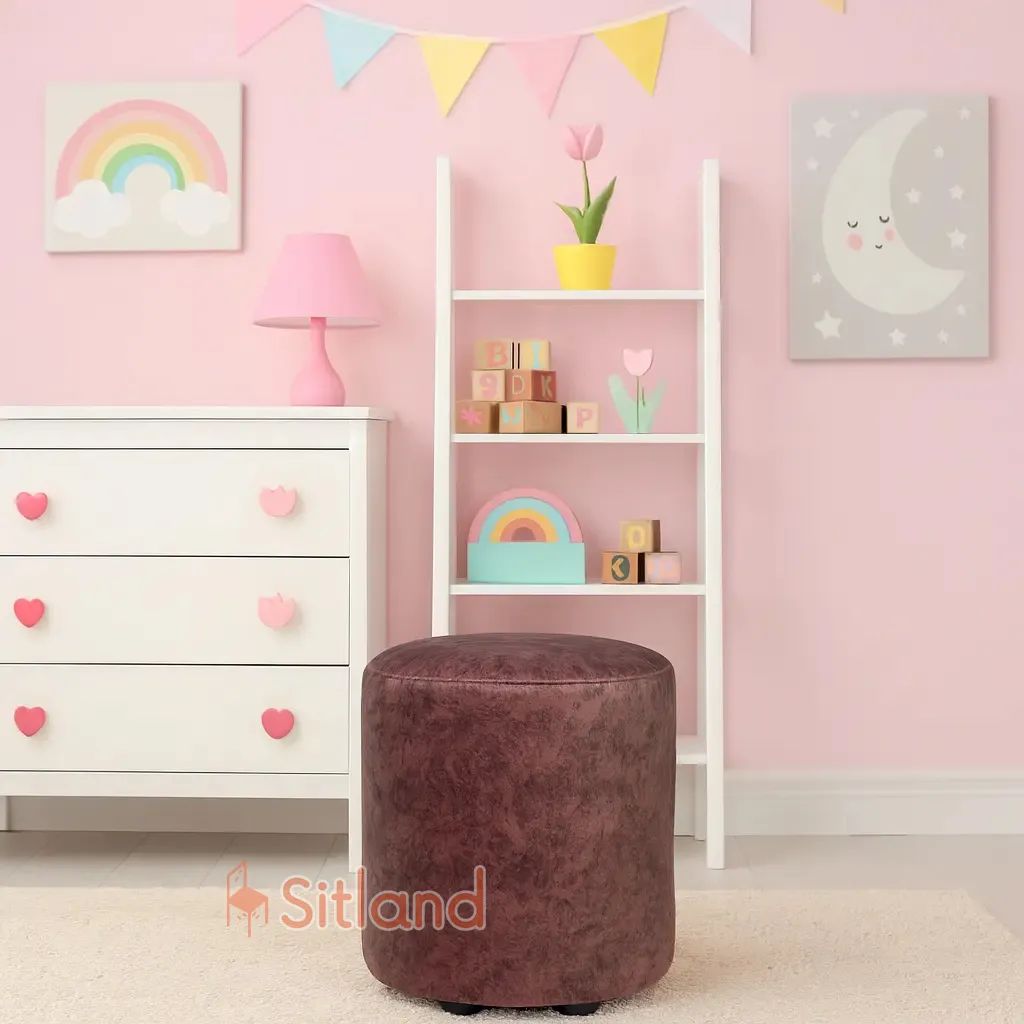 پاف پایه دار پارچه ای ساده سایز 48×38 سانتی‌متر | کاربرد: خانگی، اداری، پذیرایی، اتاق خواب،جلومبلی | فروشگاه سیتلند