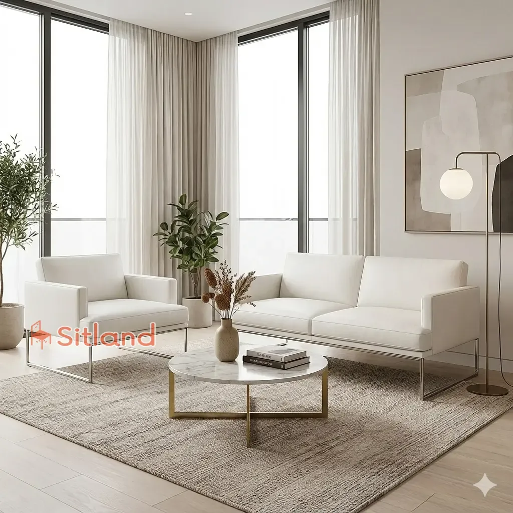 بهترین مبل مینیمال دونفره | با روکش چرم | رنگبندی متنوع | فریم فلزی | قابلیت ست با مبل تک نفره و سه نفره | گارانتی3ساله وقیمت در فروشگاه سیتلند