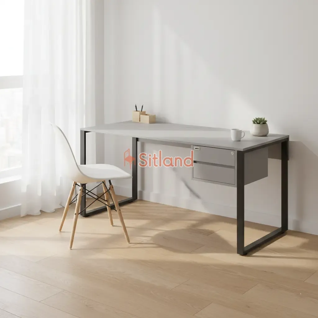 بهترین میز تحریر با کشو | میز مطالعه با رنگ بندی | میزاداری MDF | میز تحریر mdf و پایه فلزی |خرید میز مطالعه قسطی