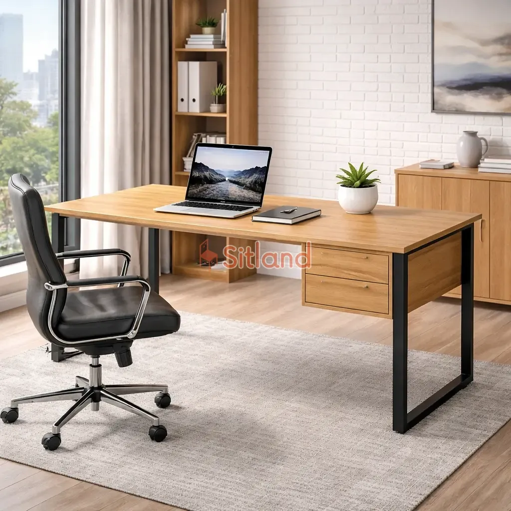 بهترین میز تحریر با کشو | میز مطالعه با رنگ بندی | میزاداری MDF | میز تحریر mdf و پایه فلزی |خرید میز مطالعه قسطی