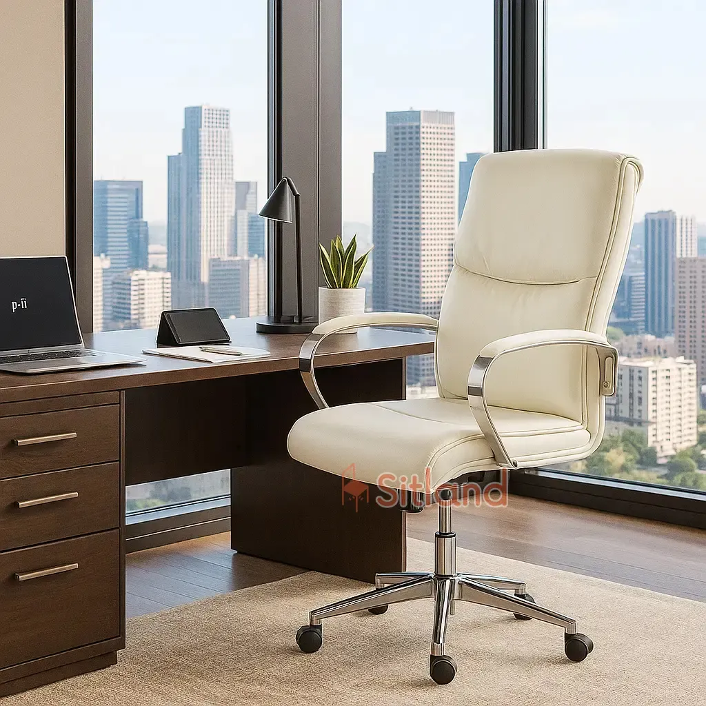 صندلی اداری چرخدار armonia4230 | دارای جک تنظیم ارتفاع | دارای گارانتی 36 ماهه | جنس پایه/جنس فریم پشتی: فلز | سیتلند