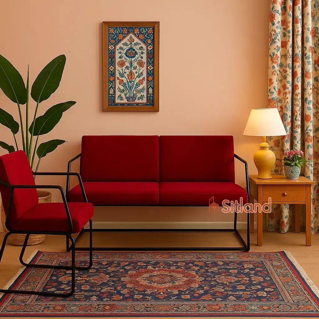 مبل مینیمال تک نفره سالید با فریم فلزی | قابل سفارش با روکش چرم یا مخمل در رنگبندی متنوع | با گارانتی3ساله در فروشگاه سیتلند