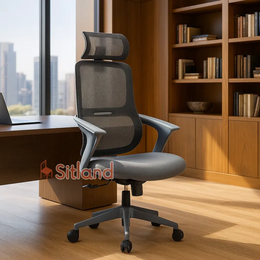 صندلی کارشناسی دیا | صندلی اداری با مکانیزم سینکرون , کلاچی | با قابلیت سفارشی‌سازی | پایه فولادی با روکش کروم- نیکل | سیتلند