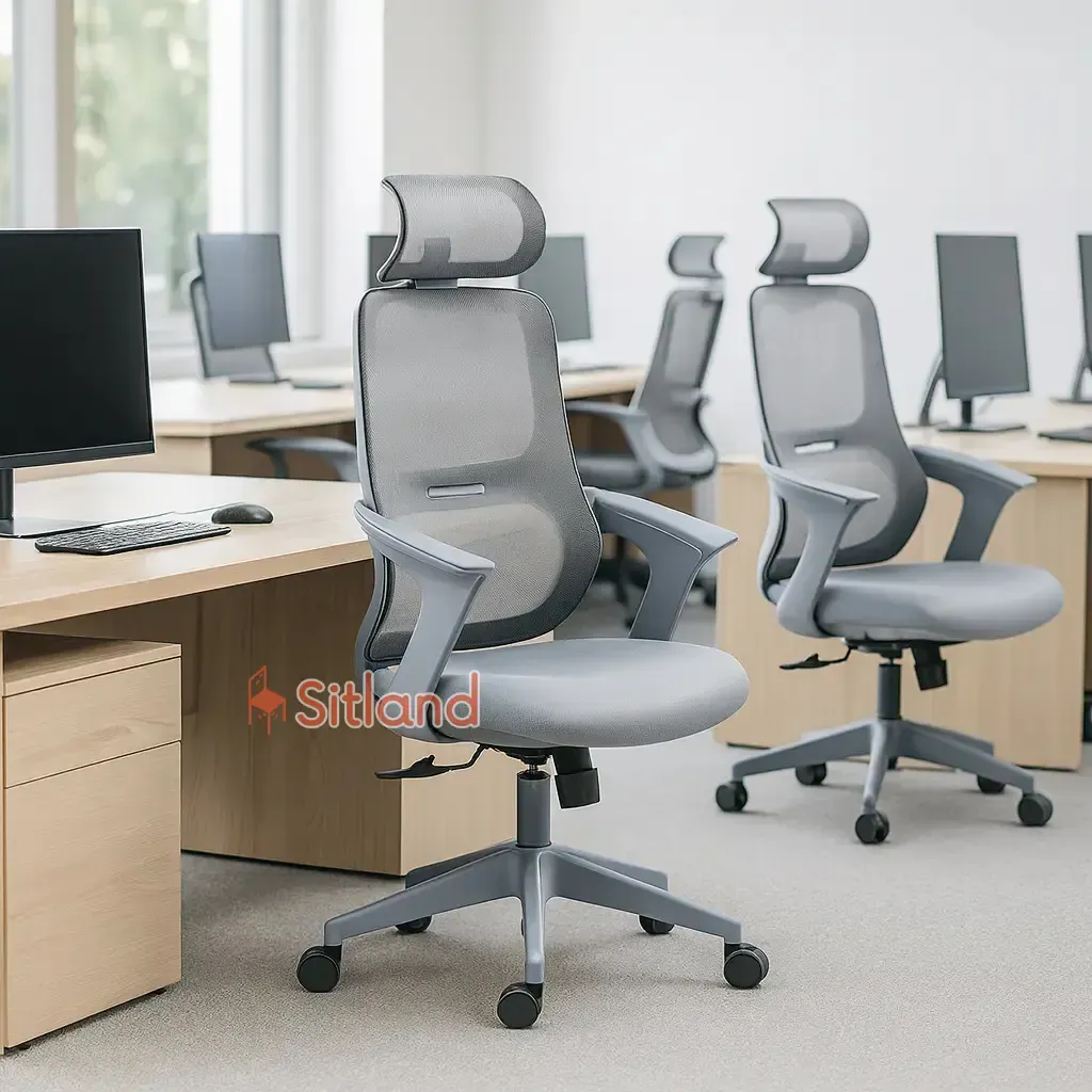 صندلی کارشناسی دیا | صندلی اداری با مکانیزم سینکرون , کلاچی | با قابلیت سفارشی‌سازی | پایه فولادی با روکش کروم- نیکل | سیتلند