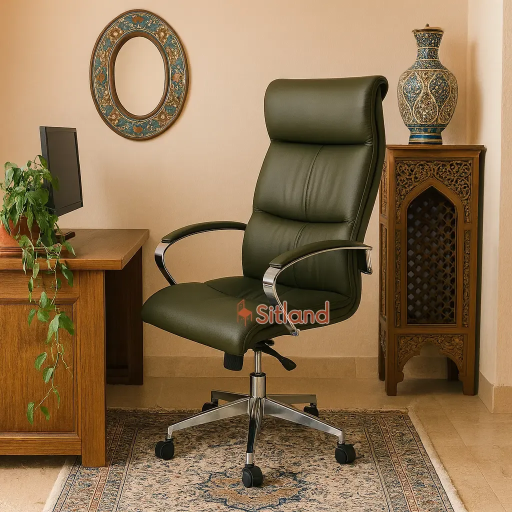 صندلی کامپیوترچرمی 4330 | دارای تنظیم ارتفاع و زاویه | تنوع رنگی بالا | فریم و پایه فلزی |گارانتی3ساله از فروشگاه سیتلند