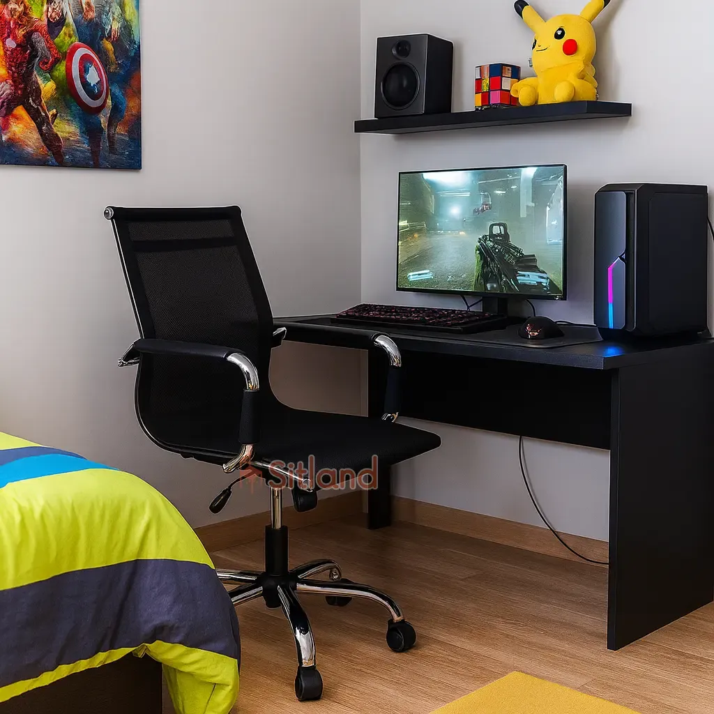 صندلی کامپیوتر string7260 | صندلی چرخدار با جک قابل تنظیم | با روکش مش توری ضد پارگی | گارانتی 3ساله در فروشگاه سیتلند