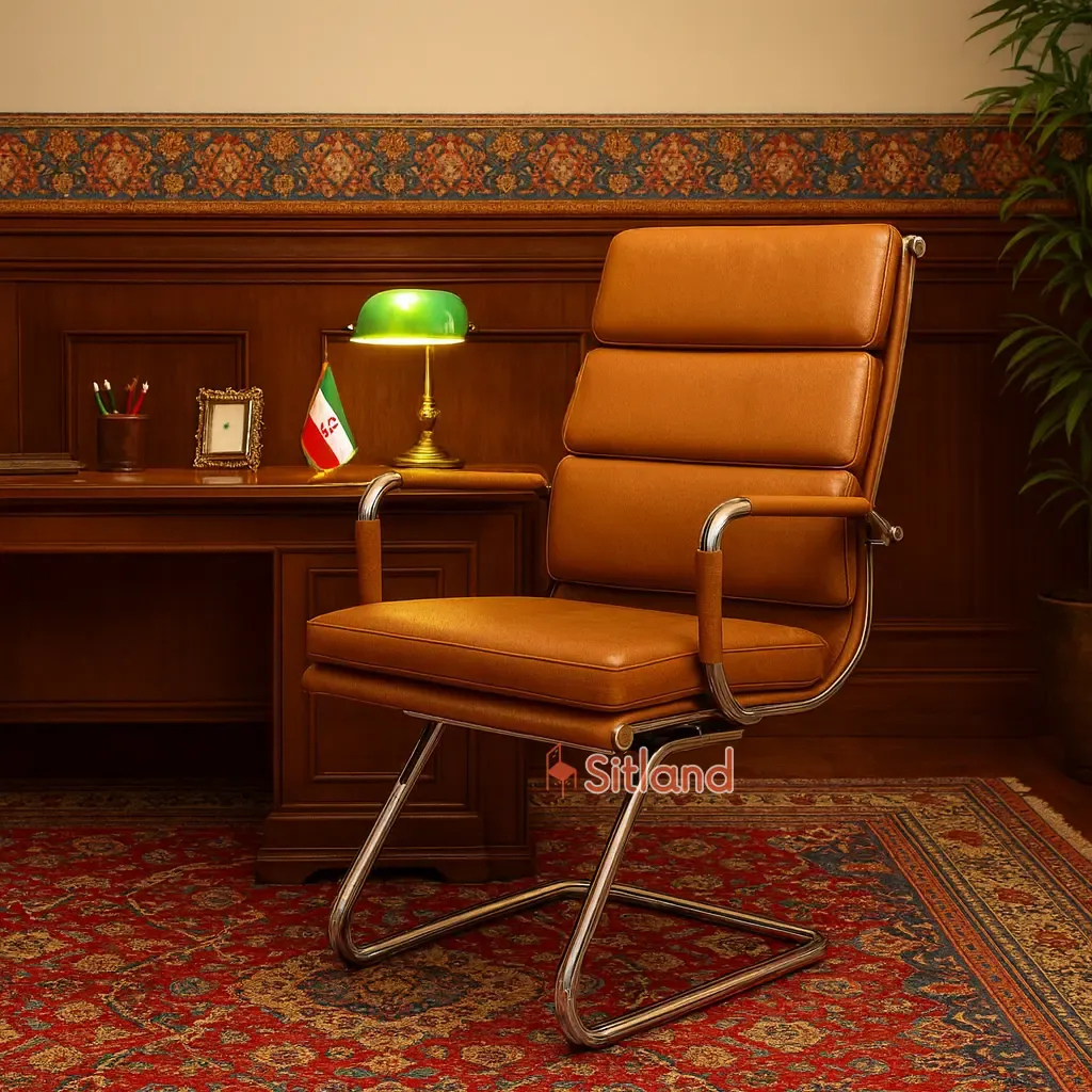 صندلی کنفرانسی پشتی بلند | قابل سفارش با روکش چرم/پارچه و در رنگ‌های متنوع | فریم و پایه ی فلزی | گارانتی3ساله در سیتلند
