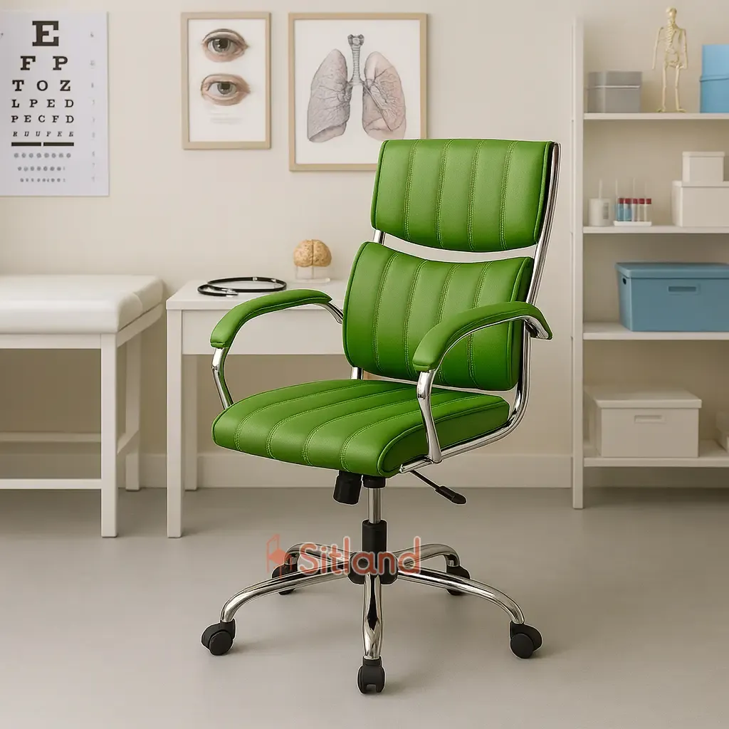 صندلی کامپیوتر 5235 | صندلی چرخدار با جک تنظیم ارتفاع | مکانیزم تنظیم زاویه سینکرون، قفل‌شونده در چند حالت | گارانتی3ساله سیتلند