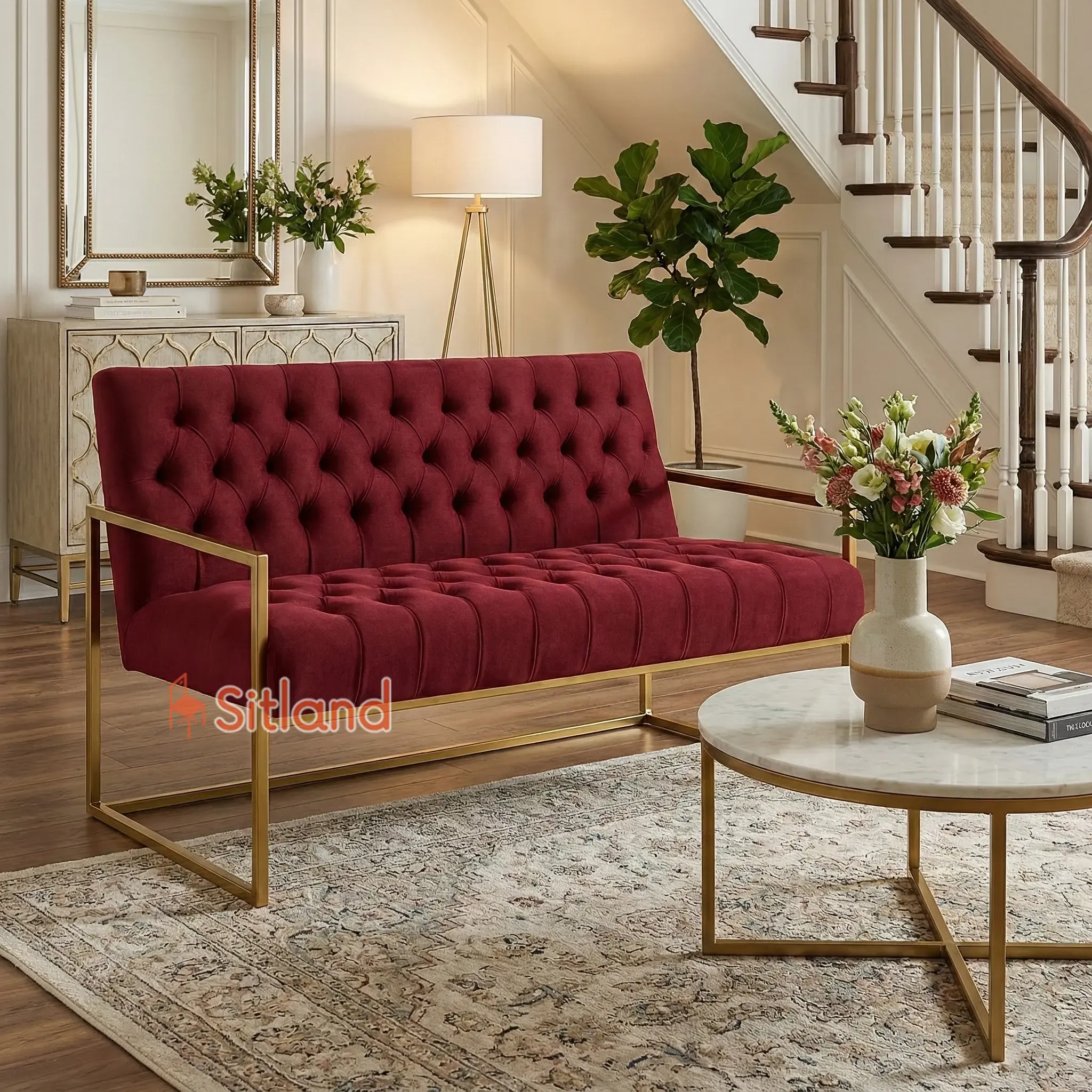 بهترین مبل مینیمال دونفره | روکش مخملی با فریم فلزی | رنگ‌بندی متنوع | با لمسه و بدون لمسه |قابل ست شدن با مبل تک نفره لانژ در سیتلند