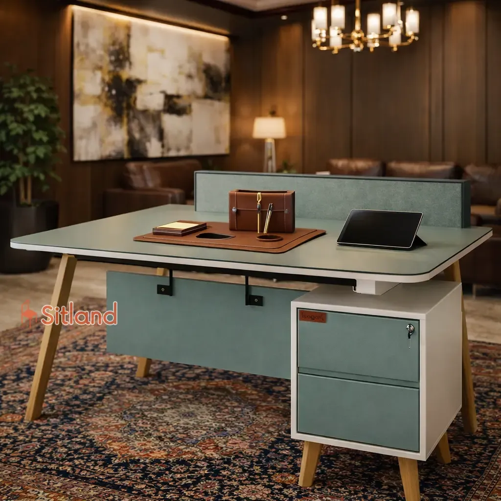 بهترین میز کامپیوترMDF و چوب راش | میز اداری دارای فایل و پنل | خرید قسطی | در دونوع MDF تیپ AوB | رنگ‌بندی متنوع | گارانتی 3ساله سیتلند