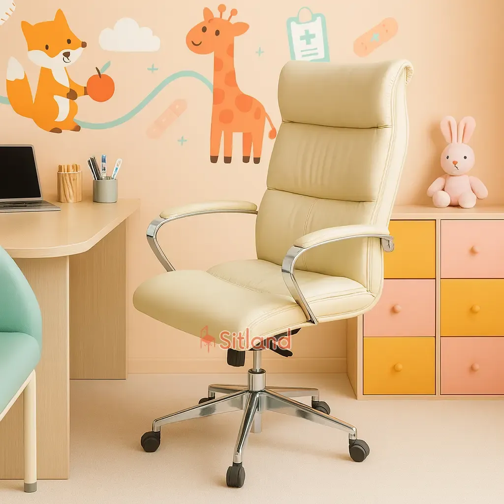 صندلی کامپیوترچرمی 4330 | دارای تنظیم ارتفاع و زاویه | تنوع رنگی بالا | فریم و پایه فلزی |گارانتی3ساله از فروشگاه سیتلند