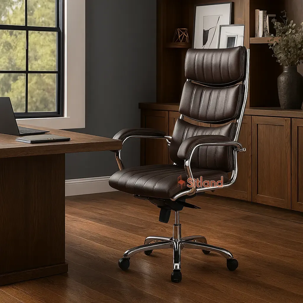 خرید بهترین صندلی کامپیوتر طبی و ارگونومیک | دارای تنوع رنگی با روکش چرم | گارانتی3ساله | مکانیزم سینکرون چهارحالته | فروشگاه سیتلند