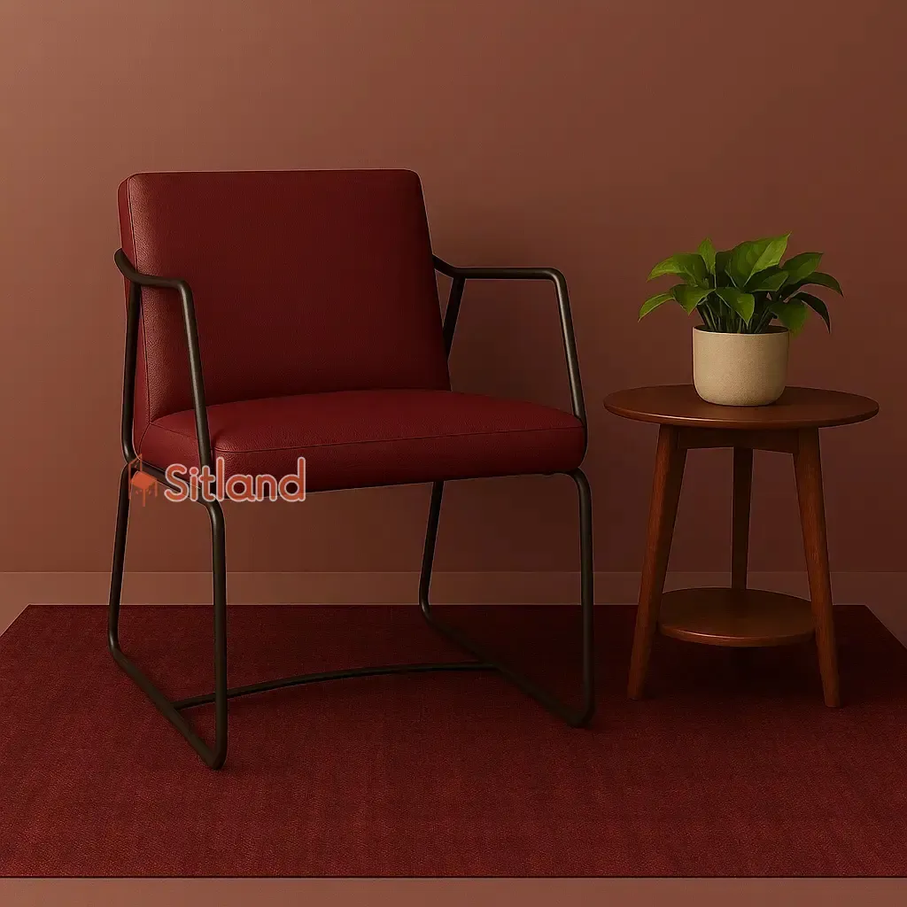 مبل مینیمال تک نفره سالید با فریم فلزی | قابل سفارش با روکش چرم یا مخمل در رنگبندی متنوع | با گارانتی3ساله در فروشگاه سیتلند