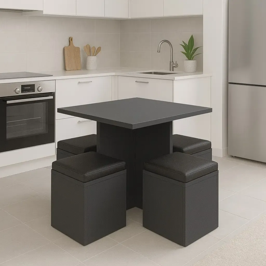 خرید میز ناهارخوری 4 نفره کمجا | بدنه MDF مرغوب با استحکام بالا | رویه چرم مصنوعی درجه ۱ | گارانتی و خرید از سیتلند